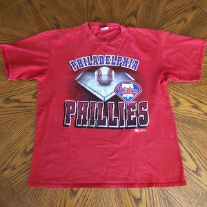 Retro 90s baseball Philadelphia Phillies red t-shirt size Large MLB